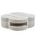 Clover Round Coffee Table With Open Storage - Marble Home Essentials