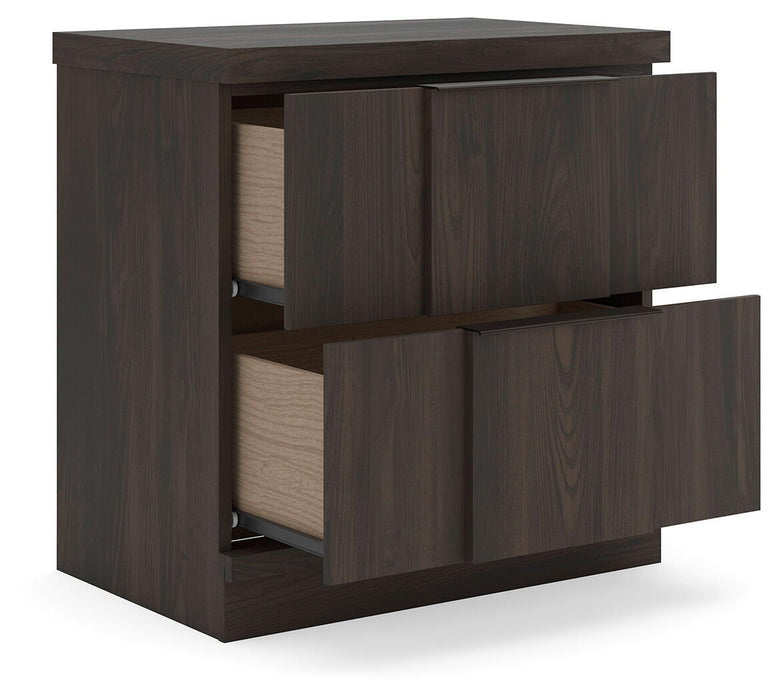 Shaehartin - Two Drawer Night Stand - Dark Brown Signature Design by Ashley®