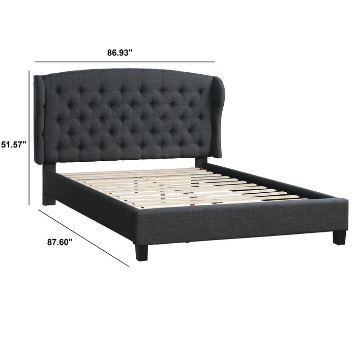 Bed With Adjustable Button Tufted Headboard Home Essentials