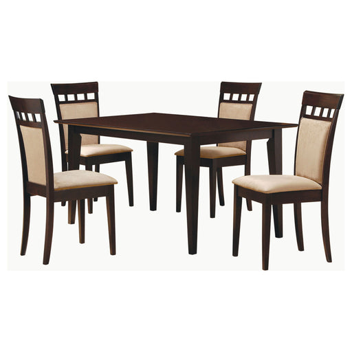 Gianna - 5 Piece Rectangular Dining Set With Table Upholstered Chairs - Cappuccino Furniture Max