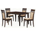 Gianna - 5 Piece Rectangular Dining Set With Table Upholstered Chairs - Cappuccino Furniture Max
