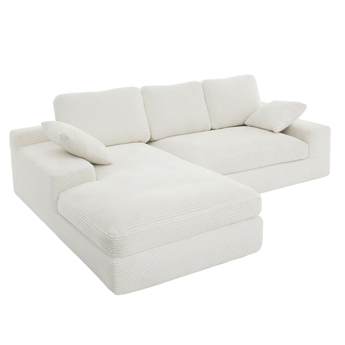 Compressed Sofa With 3 Back Cushions, 2 Throw Pillows Home Essentials