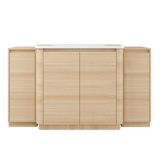 Freestanding Bathroom Vanity With Sink, 2 Small Storage Cabinets, Soft Close Doors Home Essentials