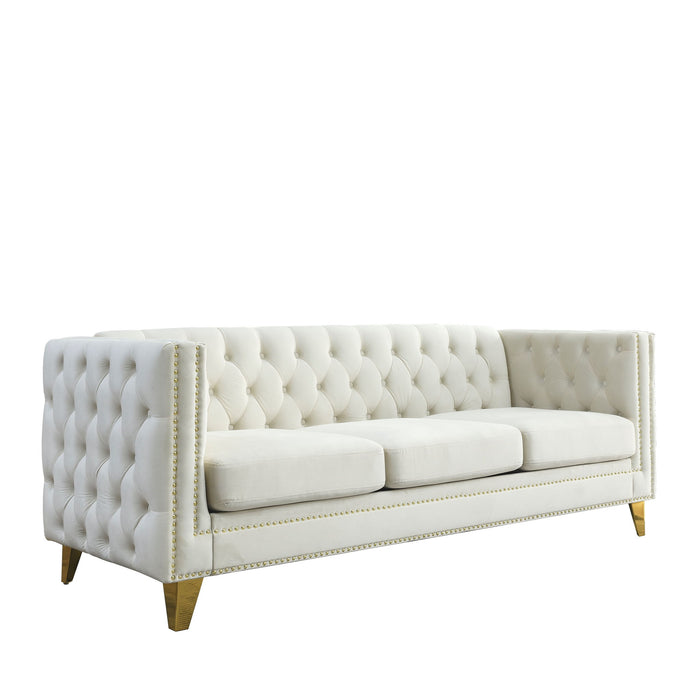 Upholstered Couch Sofa With Button Tufting For Living Room Home Essentials