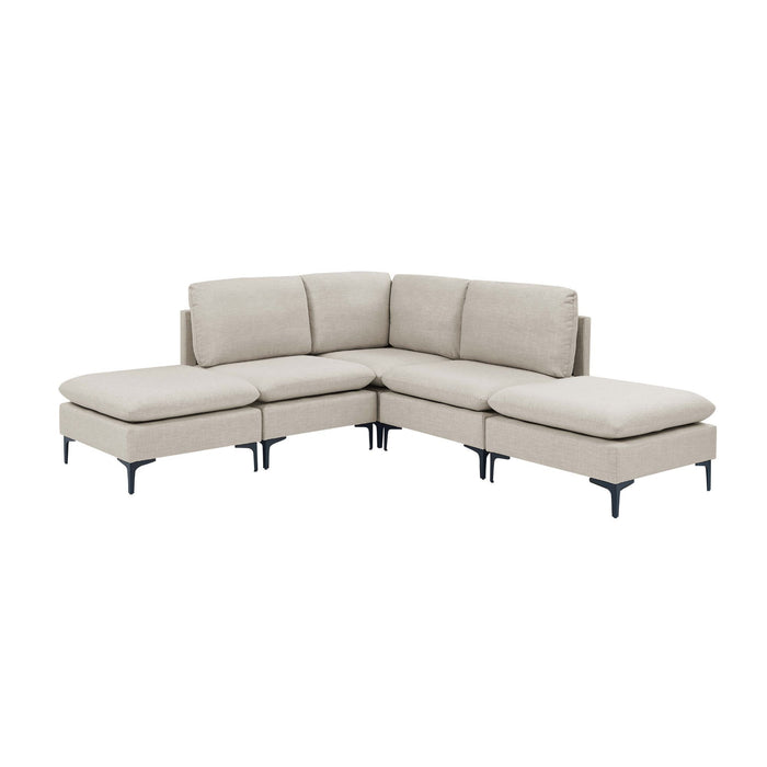 Upholstered Modular Sectional With Tall Legs, Medium Firm Seat Home Essentials