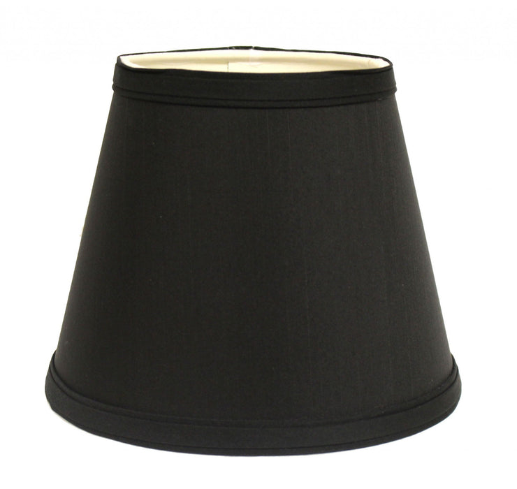 With White Empire Hardback Slanted Shantung Lampshade - Black