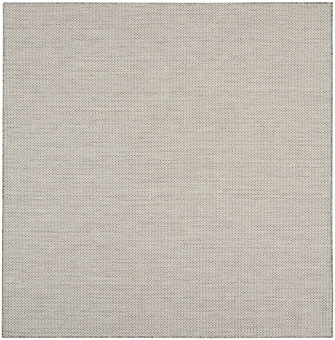 8' Square Geometric Power Loom Area Rug - Silver