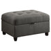 Storage Ottoman With Tufted Design - Gray Furniture Max