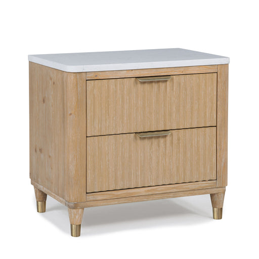 Nightstand With Accented Hardware - Natural Wood Home Essentials
