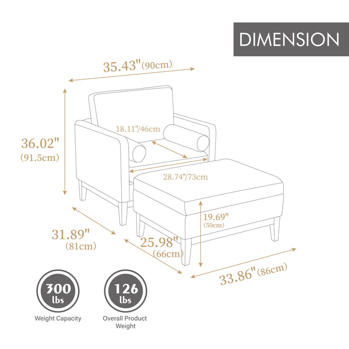Oversized 360 Degree Swivel Barrel Accent Chair And Ottoman Set With Storage Home Essentials