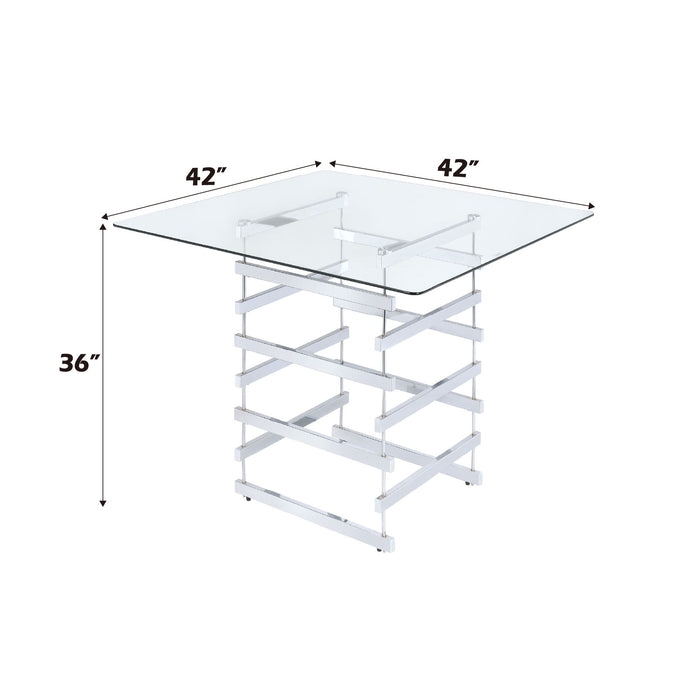 Counter - Height Table Glass - White