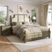 Farmhouse Platform Bed Frame With Tall Linen Upholstered Headboard Home Essentials