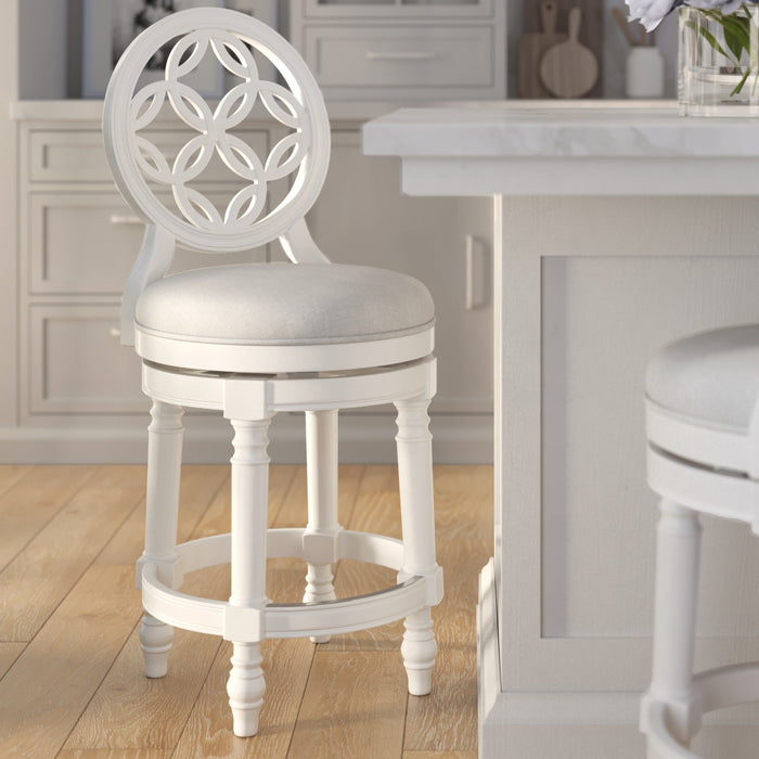 Stool With Back And Swivel Upholstered Seat Home Essentials
