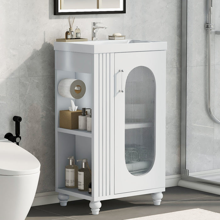 Modern Bathroom Vanity With Sink, Adjustable 2 Tier Shelf Hearth and Haven