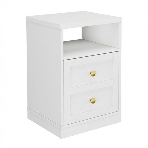 Nightstand With Door & Shelf, 2 Drawer Side Table Home Essentials