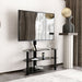 Multi-Function TV Stand Height Adjustable Bracket Swivel 3 Tier - Black Home Essentials