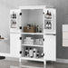 Elegant Bathroom Floor Storage Cabinet With 4 Doors, Adjustable Shelves Hearth and Haven