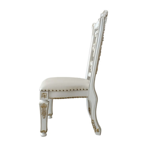 Vendome - 48" Side Chair (Set of 2) - Synthetic Leather & Antique Pearl ACME