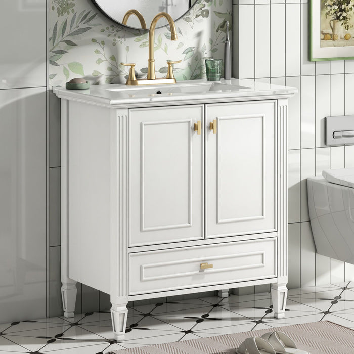 Freestanding Vanity With 1 Drawer & 2 Soft Close Doors With Door Mounted Storage Noble House