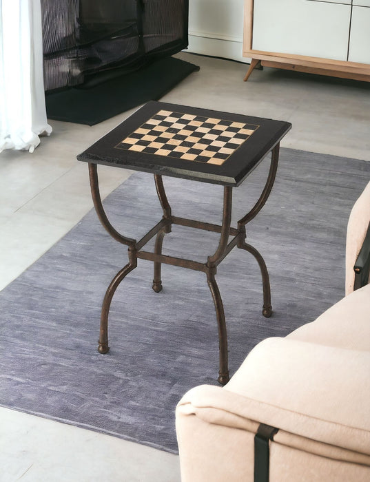 Square Game Table - Fossil Stone