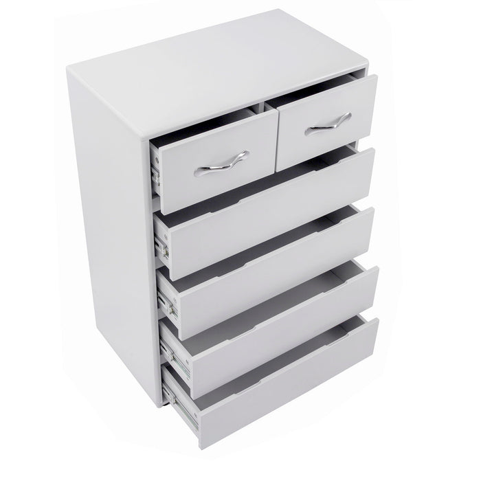 Six Drawer Side Table - Grey