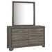Funston - 6 Drawer Dresser With Mirror - Brown Oak Furniture Max