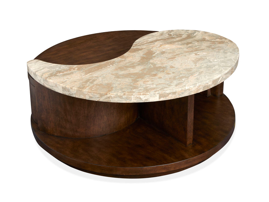 McPherson - Round Cocktail Table With Casters - Burnt Umber Magnussen Furniture