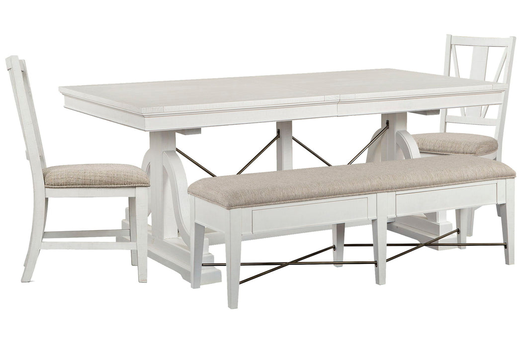 Heron Cove - Extendable Trestle Dining Table Set Magnussen Furniture