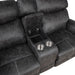 Hirah - Motion Loveseat With Console & USB Port - Dark Gray Polish Microfiber ACME