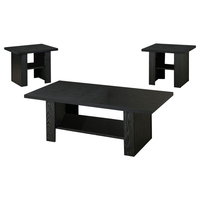 Salton - 3 Piece Coffee Table Set - Black Furniture Max