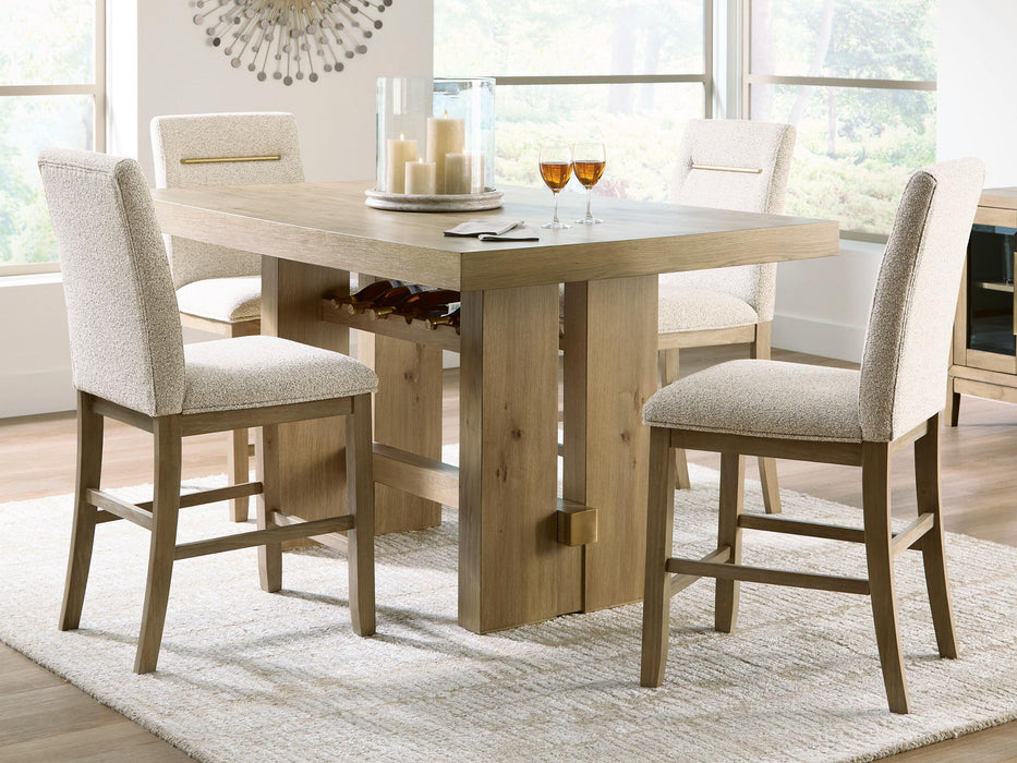 Lasinger - 5 Pc. - Counter Height Dining Table And 4 Barstools - Light Brown Signature Design by Ashley®