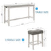 4 Piece Bar Table Set With Power Outlet Home Essentials