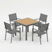 5 Piece Patio Dining Set, Table And Chairs For Outdoor Use - Gray Home Essentials