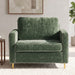 Accent Chair Upholstered Single Sofa With Square Arms, Sewn Pillow Back For Living Room Noble House