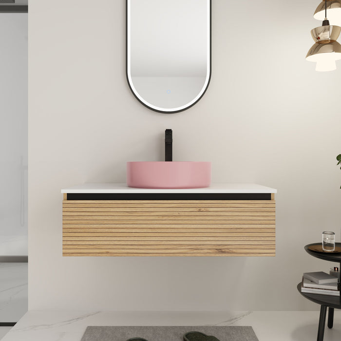 Wall Mounted Bathroom Vanity With Art Sink & 1 Soft Close Drawer Home Essentials