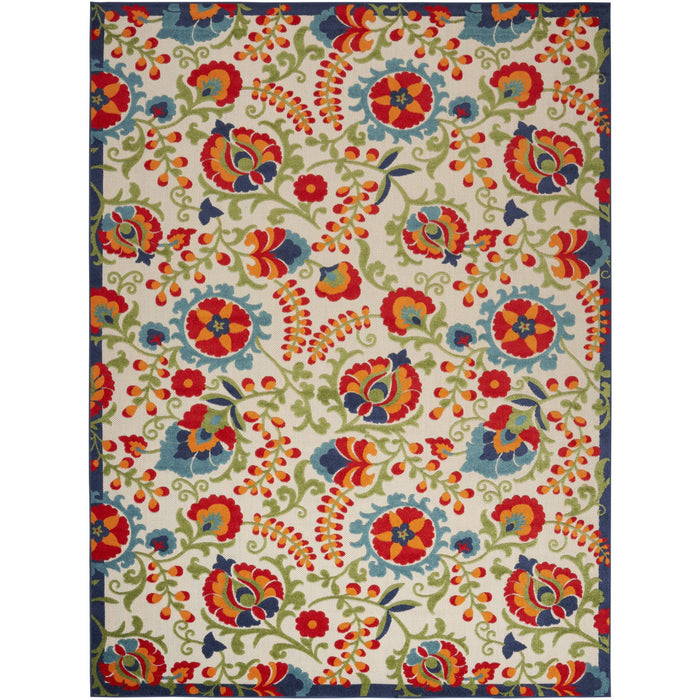 9' X 12' Toile Non Skid Indoor / Outdoor Area Rug - Beige Orange / Red