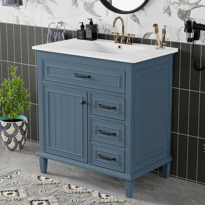 Bathroom Vanity With Sink Top, Flip Drawers, Adjustable Shelf Hearth and Haven