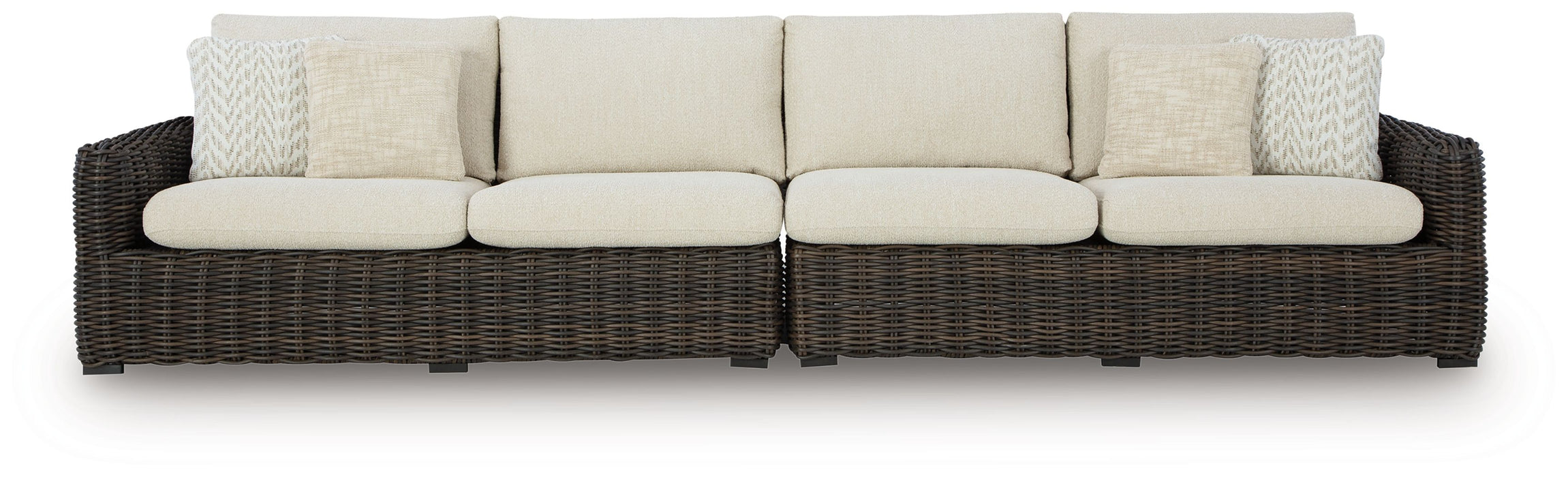 Kimora - Raf/Laf Loveseat With Cushion (Set of 2) - Beige / Dark Brown Signature Design by Ashley®