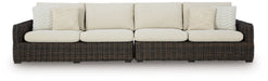 Kimora - Raf/Laf Loveseat With Cushion (Set of 2) - Beige / Dark Brown Signature Design by Ashley®