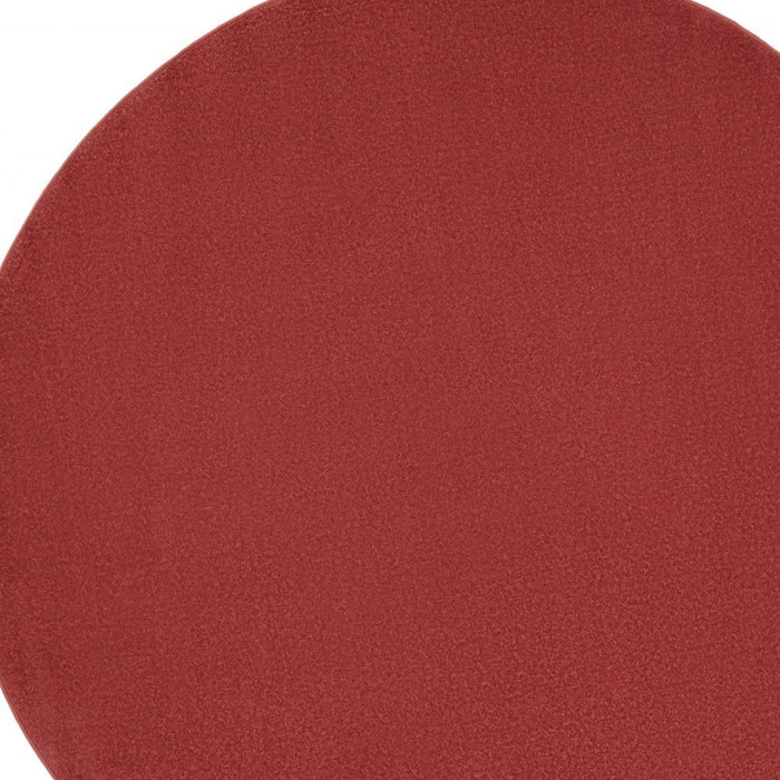 6' X 6' Round Non Skid Indoor / Outdoor Area Rug - Brick Red