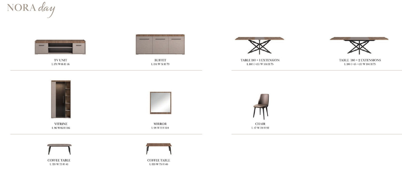 Nora - 2 Door China - Beige / Light Brown Status Italy