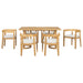 Rectangular Dining Table Set For 6 With Upholstered Barrel Back Chairs Hearth and Haven