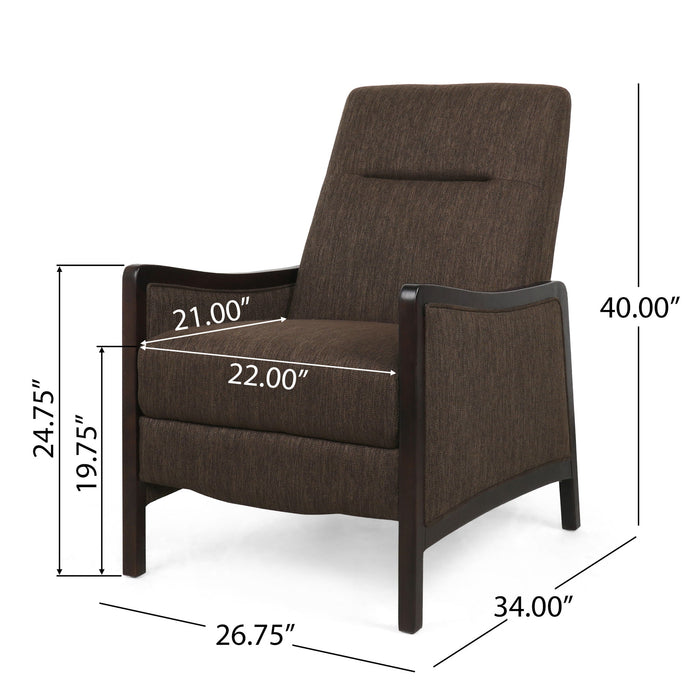 Drury - Contemporary Fabric Upholstered Pushback Recliner