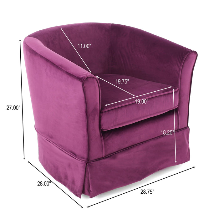 Glitter - Upholstered Swivel Chair With Loose Cover And Curved Back