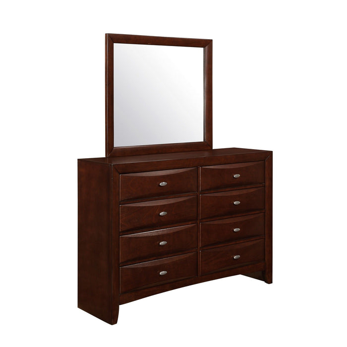 Solid Wood Eight Drawer Double Dresser - Cherry