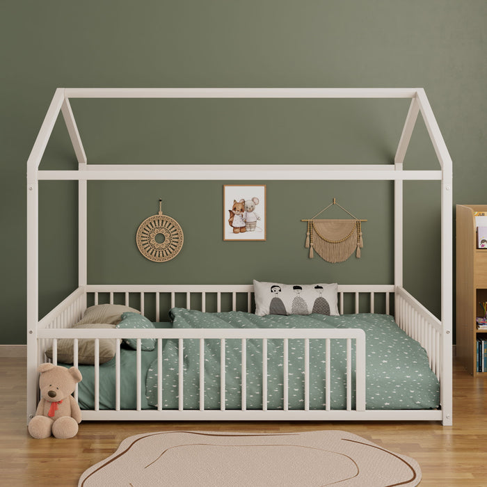 Montessori Floor Bed Frame With House Shape Hearth and Haven