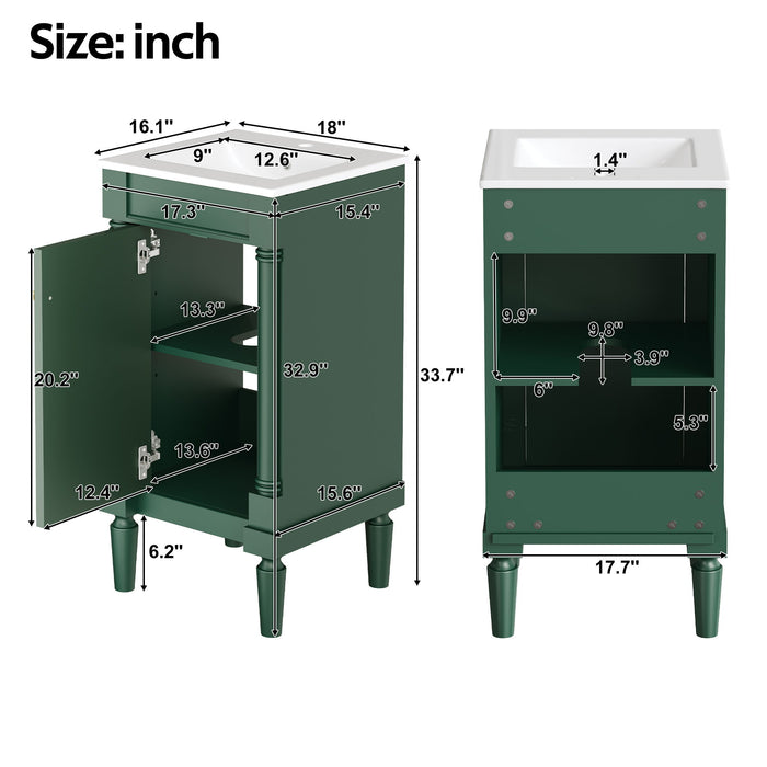 French Style Bathroom Cabinet With Sink, Adjustable Shelf Hearth and Haven