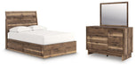 Chirason - 3 Pc. - Full Panel Storage Bed, Dresser And Mirror - Brown Signature Design by Ashley®