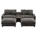 Modern Sectional Sofa With Removable Ottomans, USB Ports Hearth and Haven