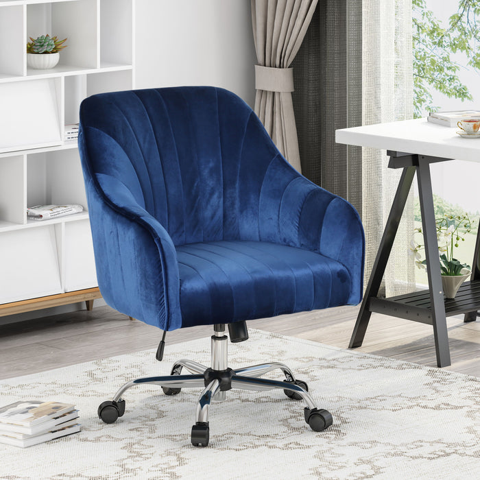 Office Chair - Navy Blue - Velvet